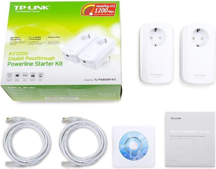 Actual product image TP-Link AV1300 Gigabit Passthrough Powerline Starter Kit (1200 Mbit/s)