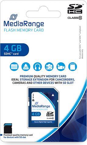 Actual product image MediaRange SDHC Class 10 (4 GB, SDHC, U1, UHS-I)