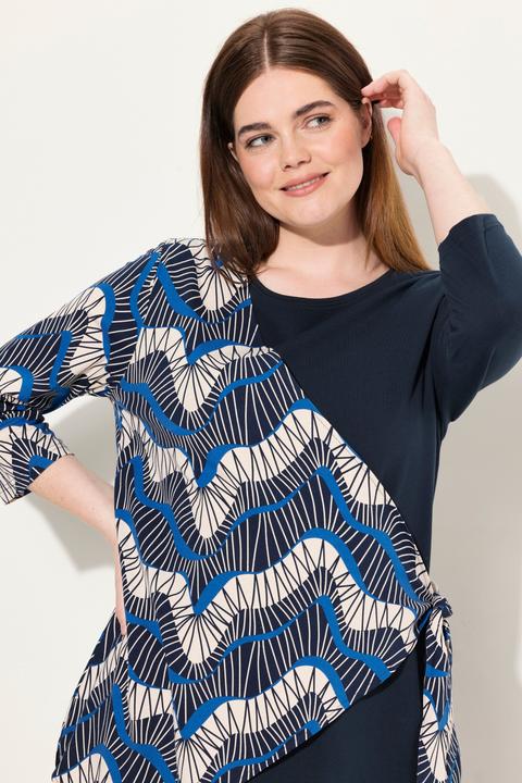 Produktbild Ulla Popken T-Shirt, Wickeloptik, Rundhals, 3/4-Arm (50, 52)