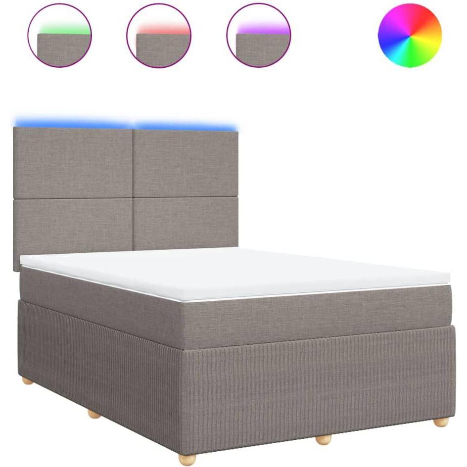 Thumbnail - VidaXL, Bett, Bo x springbett mit Matratze 160 x 200 cm Stoff (160 x 200 cm)