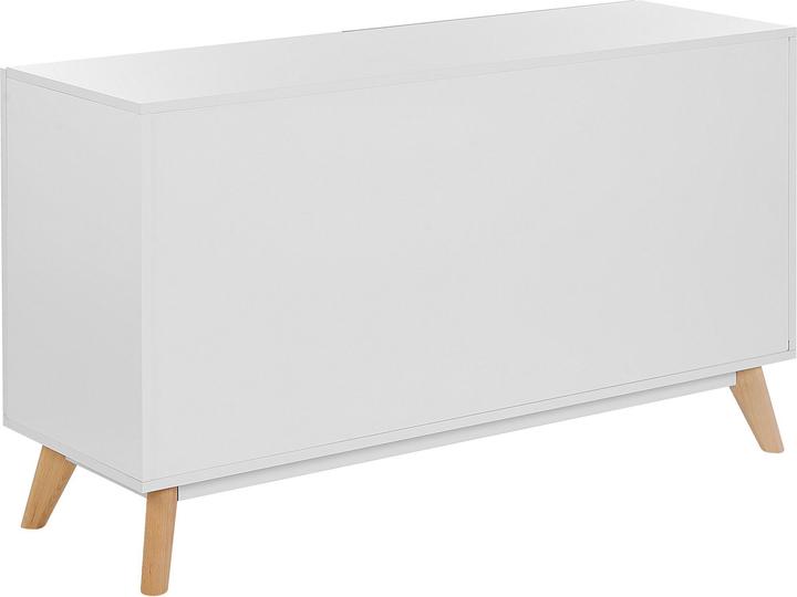 Produktbild Beliani Sideboard weiss / heller Holzfarbton 2 Schubladen Schrank FILI (120 x 40 x 70 cm)