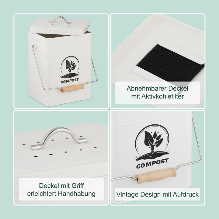 Produktbild Relaxdays Komposteimer mit Geruchsfilter 6 Liter (6 l)