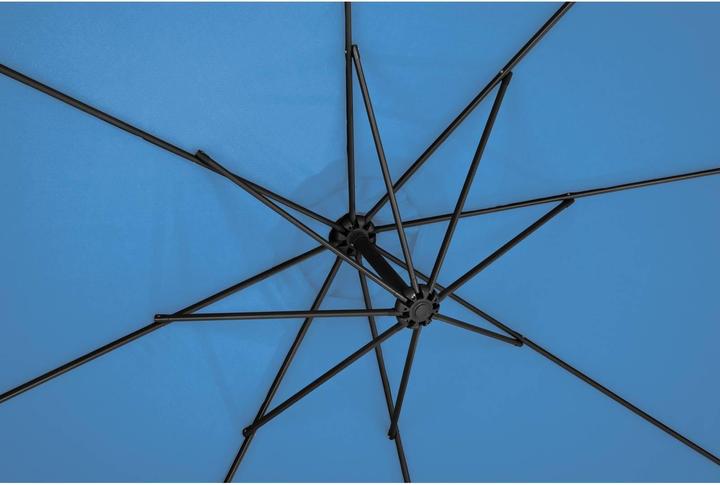 Actual product image Uniprodo Hanging Parasol - blue - round - Ø 300 cm - tiltable (2.92 m)