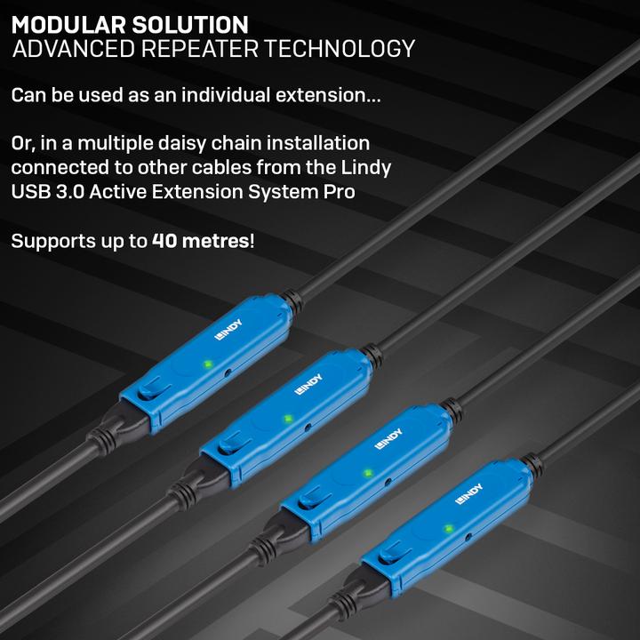 Productafbeelding Lindy USB 3.0 actieve verlengkabel (8 m, USB 3.0)