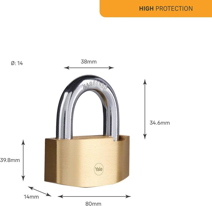 Actual product image Yale Y2B/80/138/1 Padlock 80 mm Key lock