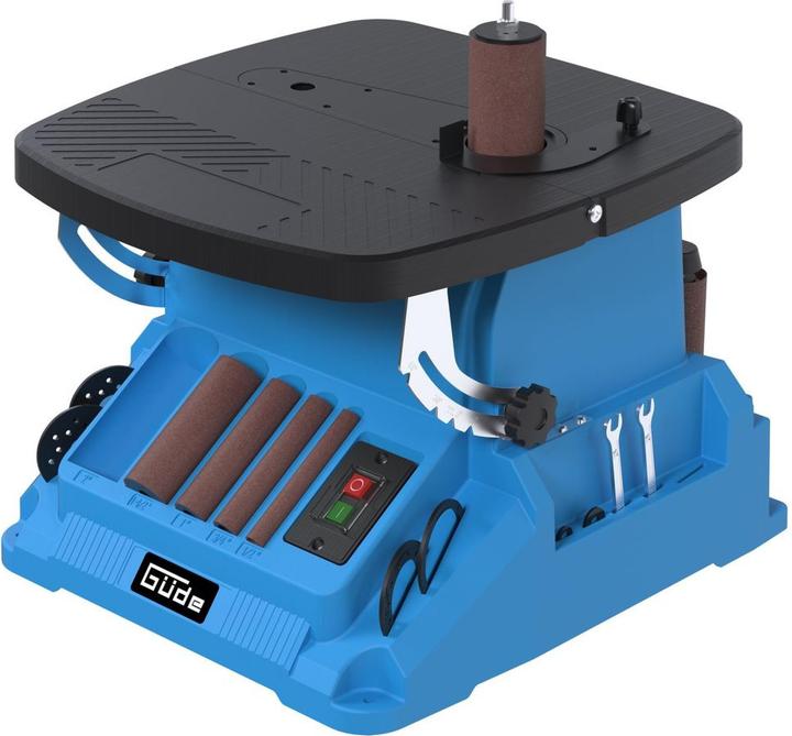 Produktbild Güde Compact 2-in-1 oscillating spindle belt sander with tool-free conversion and adjustable table (500 W)