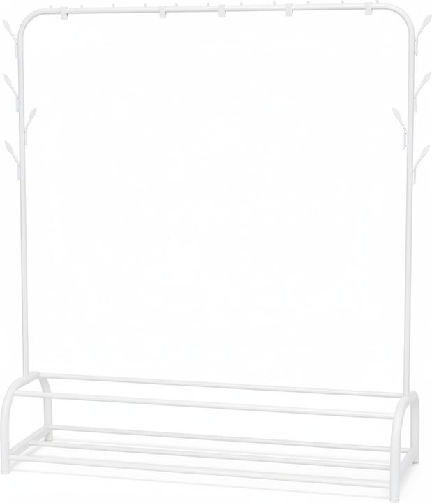 Image du produit Relaxdays - Kleiderständer mit 2 Ablagen, Weiss, 110 x 40 x 150 cm