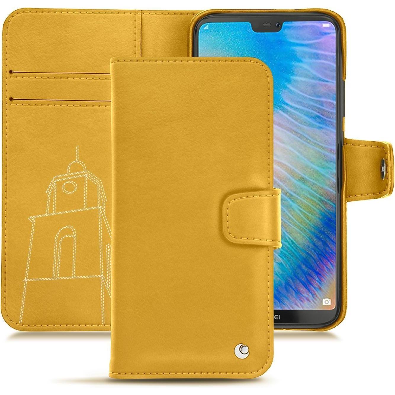 Noreve Lederschutzhülle Wallet (Huawei P20 Lite), Smartphone Hülle, Gelb