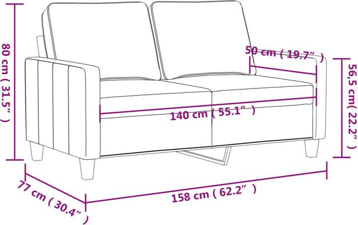 Produktbild vidaXL 2-Sitzer-Sofa (2-Sitzer)