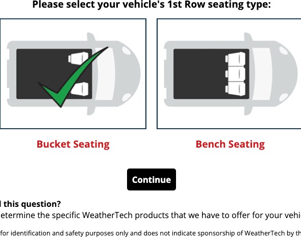 Actual product image WeatherTech Mercedes-Benz Sprinter Van (2019-2024) 1st row automatic seats
