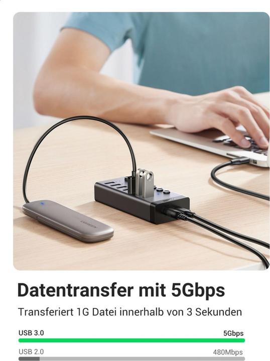 Image du produit Ugreen multifunction HUB 7in1 (USB-C, 8 Ports)