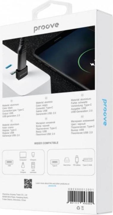 Produktbild Verk Group Proove - Extension USB-A to USB-C Adapter, Schwarz (USB-A, USB-C)