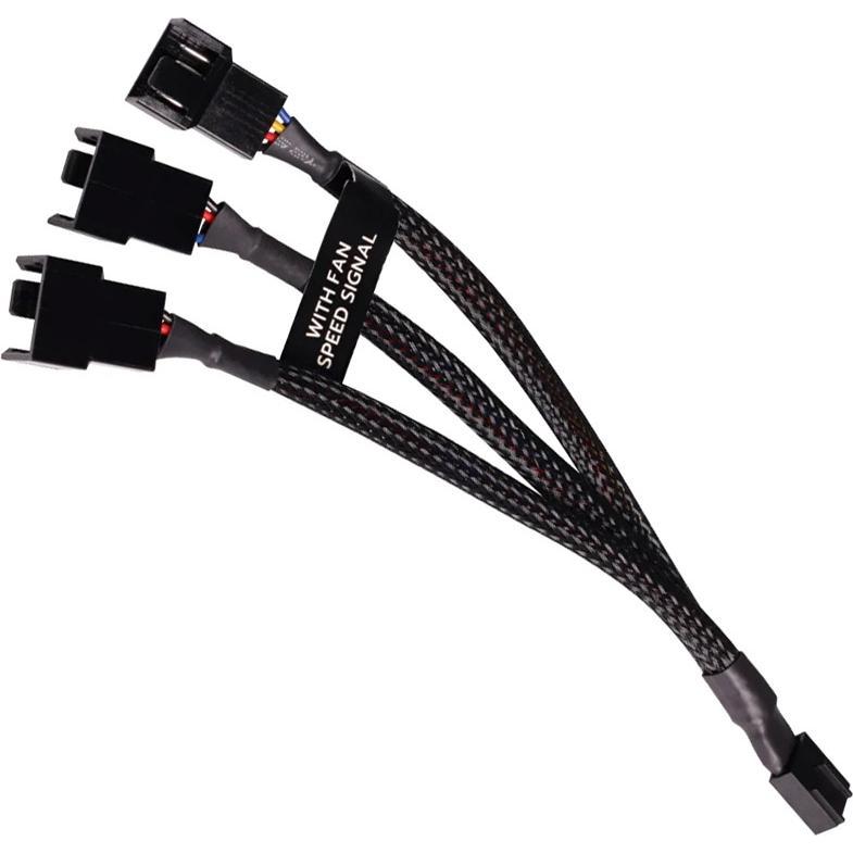 Alphacool LK Y-Splitter 4-Pin auf 3x 4-Pin PWM 15cm (1 x), PC Lüfter, Schwarz