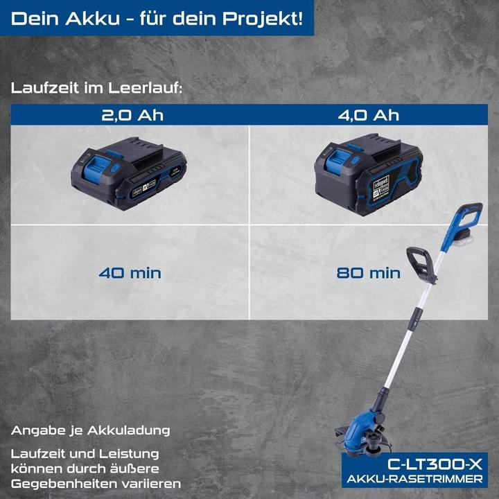 Actual product image Scheppach Akku-Rasentrimmer C-LT300-X mit 90° Motorkopf (Trim line)