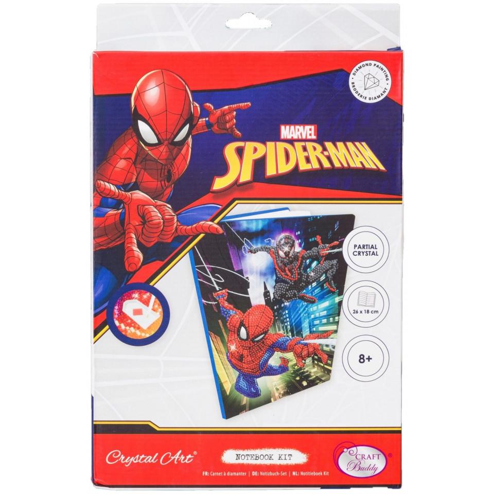 Craft Buddy Spiderman Crystal Art Notizbuch 18x26cm