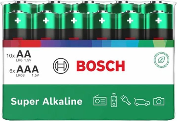 Produktbild Philips BOSCH BATTERIE 10 STÜCK AA + 6 STÜCK AAA SUPER ALKALINE LR610LR036SAF/00 (16 Stk., AA)