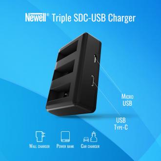 Actual product image Newell battery SDC-USB three-channel charger for AHDBT-901 batteries (Charger)