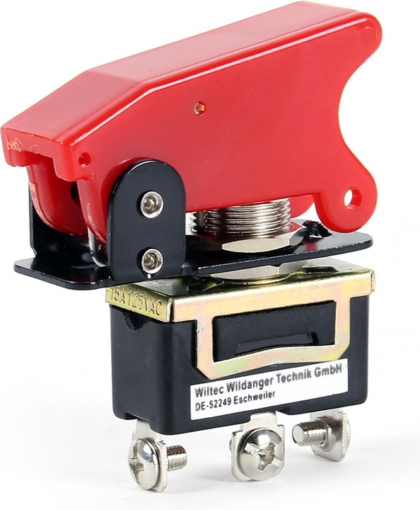 Produktbild Wiltec Kill Switch ON-OFF-ON Notausschalter 12V 35A Kippschalter rote Kappe