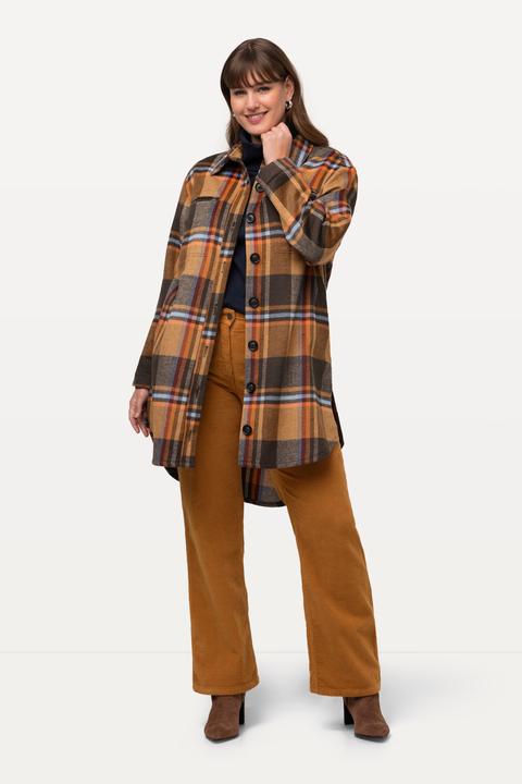 Immagine prodotto Ulla Popken Overshirt di flanella dal taglio oversize con colletto da camicia e maniche lunghe (46, 48)
