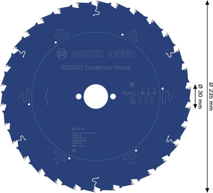Produktbild Bosch Professional Zubehör Kreissägeblatt Expert for Construct Wood, 235 x 30 x 2,0 mm, 30