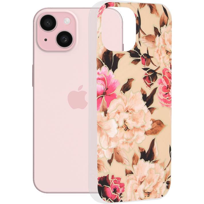 Techsuit - Marble Series - iPhone 15 - Mary Berry Nude (Apple iPhone 15), Cover smartphone, Beige