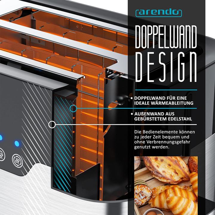 Produktbild Arendo Edelstahl Toaster 2 Scheiben A
