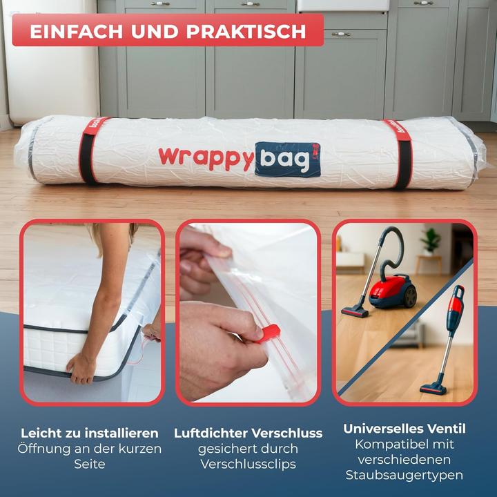 Produktbild Wrappybag Vakuumbeutel-Set für Matratzen, 200x200 cm