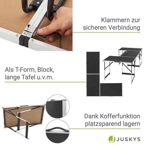 Actual product image Juskys Set of 3 folding table aluminium multifunctional table