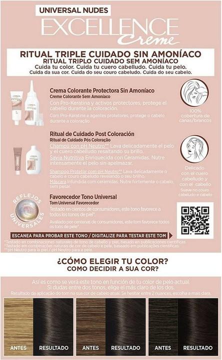 Image du produit L'Oréal Paris EXCELLENCE crème universelle nudes encre #2u-darkest brunette (2U Brune la plus foncée)