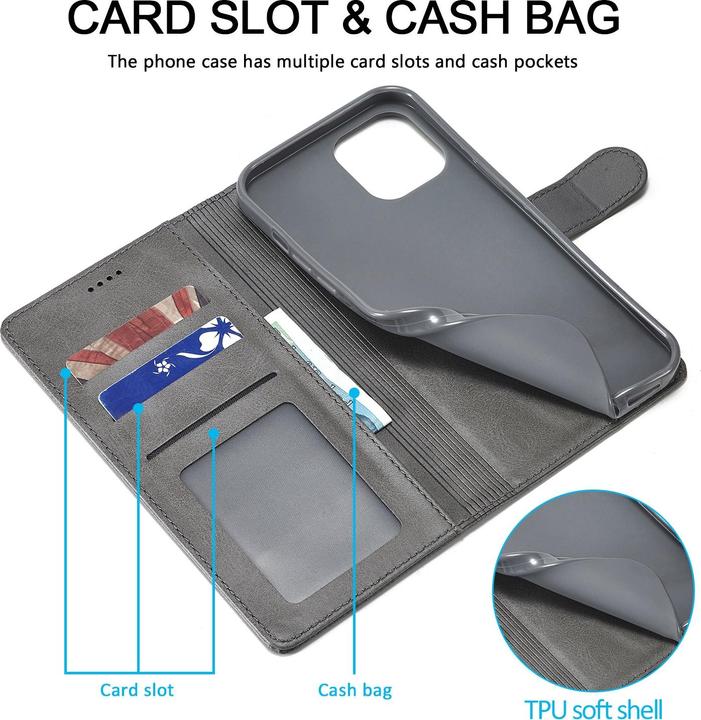 Produktbild Ueli Express Leder Buch Etui Tasche mit Kartenfach (Apple iPhone 13 Pro)