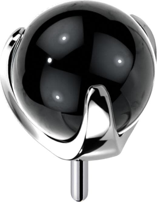 Produktbild Star Piercing Threadless Glaskugel schwarz gefasst (ohne Messing, Titan G23, Glas)