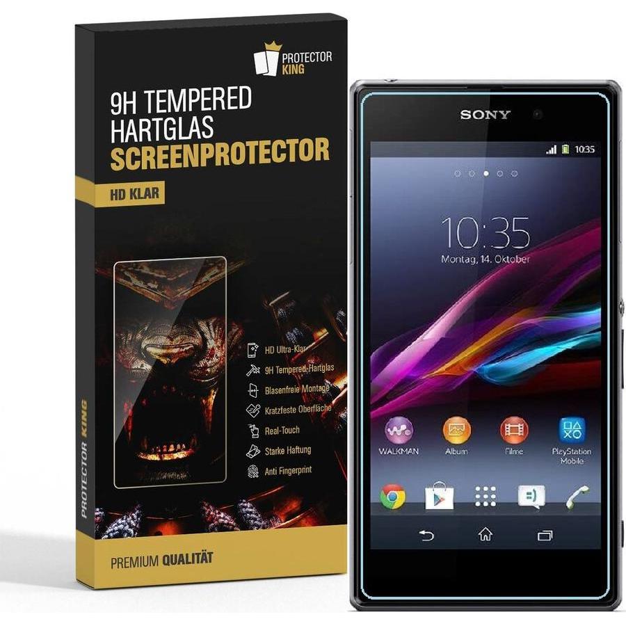 Protectorking 2x echtes Tempered 9H Panzerhartglas 3D KLAR (2 Stück, Sony Xperia Z1 Compact), Smartphone Schutzfolie, Tr...