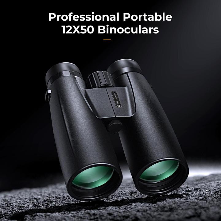 Produktbild K&F Concept 12X50 HD Binoculars, IP66 Waterproof, + Smartphone Adapter, Tripod Adapter, FMC Lens BAK4 Prism (12 x, 50 mm)
