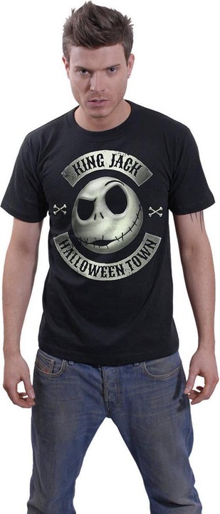 Actual product image The Nightmare Before Christmas Unisex Adult Jack Skellington Crest Glow In The Dark T-Shirt (XL)