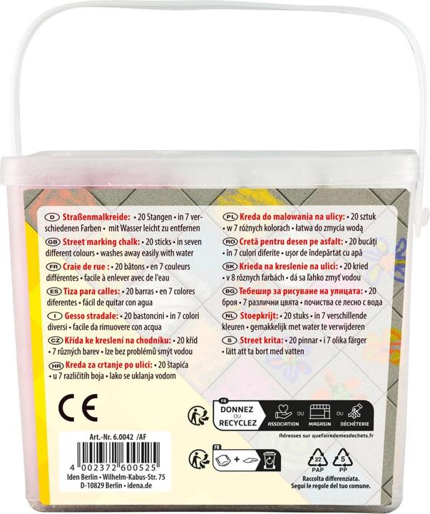 Actual product image Idena Street Chalk 20 Box 7 Colours (20x)