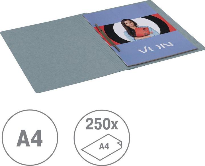 Image du produit von Dossier rapide avec mécanisme de reliure, gris, 10 pièces (A4, 10x)