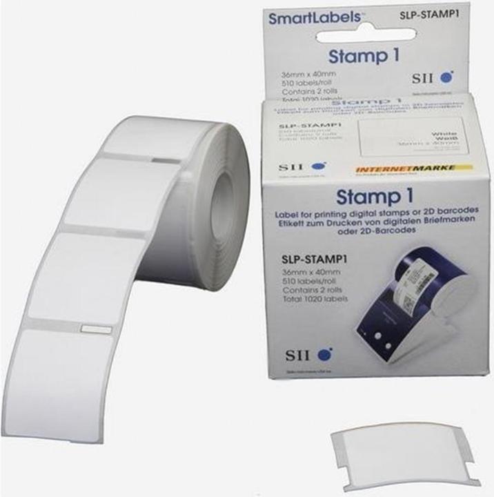 Produktbild Seiko SLP-Stamp1 Briefmarkenetiketten, 2 Rollen à 510 Etiketten (4.20 cm)