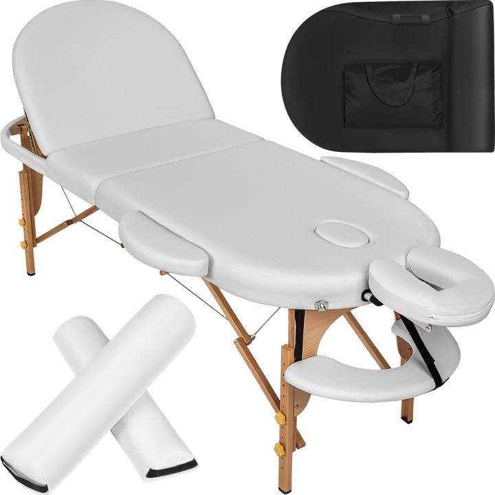 Actual product image tectake Massage table oval with 5 cm padding + rolls