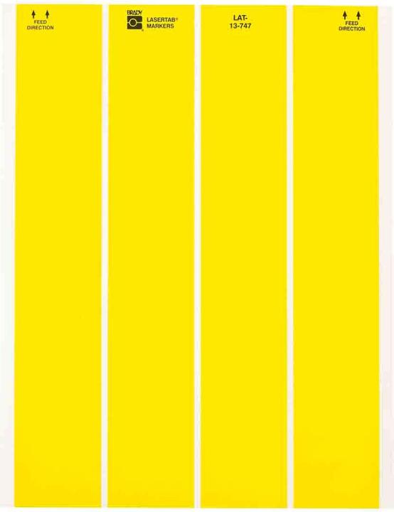 Brady LAT-13-747YL-2.5, polyester, mat, geel, 47,63 x 21,16 mm, permanente kleefstof, US letter, 4-b