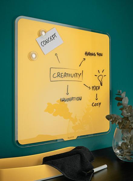 Productafbeelding Leitz Gezellig glazen whiteboard 45 x 45 cm, geel (45 x 45 cm)