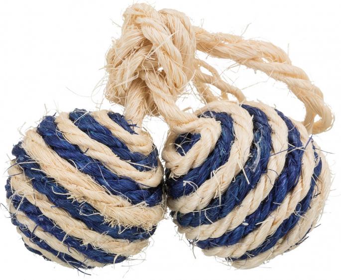 Produktbild Trixie 2 Bälle am Seil Sisal D=4.5cm (Ballspielzeug Katze)