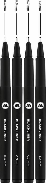 Immagine prodotto Molotow Blackliner Permanent Set 3 largo 4 pezzi (Nero, 1 x)
