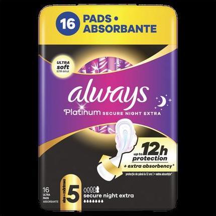 Produktbild Always Ultra Platinum Sichere Nacht mit Extra Halt (16x)