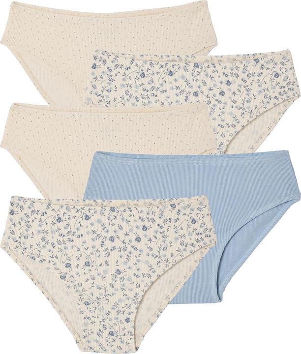 Immagine prodotto Vertbaudet 5er-Pack Mädchen Slips aus Rippstrick Bio-Baumwolle (86, Confezione da 5 pezzi)