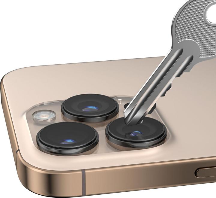 Actual product image Belkin 1x2 Kameralinsenschutz TempGlass iPhone 16Pro/16ProMax (2 Piece, Apple iPhone 16 Pro, Apple iPhone 16 Pro Max)