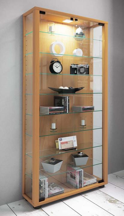Produktbild VCM Sammel Stand Vitrine Holz Glas Lumo Maxi (59 x 18 x 113 cm)