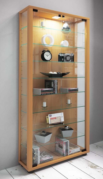 Immagine prodotto VCM Stand da collezione Vetrina in legno vetro Lumo Maxi (59 x 18 x 113 cm)