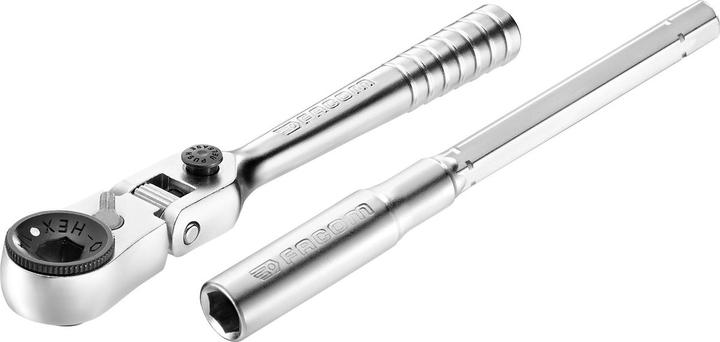 Facom Cricchetto inclinabile compatto con estensione a T, attacco esagonale 1 (1/4")