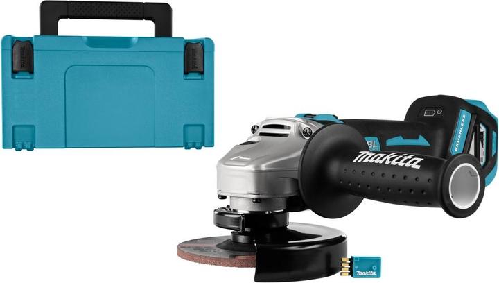 Actual product image Makita DGA514ZJU battery-powered angle grinder in Makpac (125 mm)
