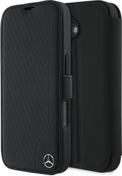 Actual product image Mercedes MEBKP16S23RBGVK iPhone 16 6.1" czarny/black Leather Wood Imitation (Apple iPhone 16)